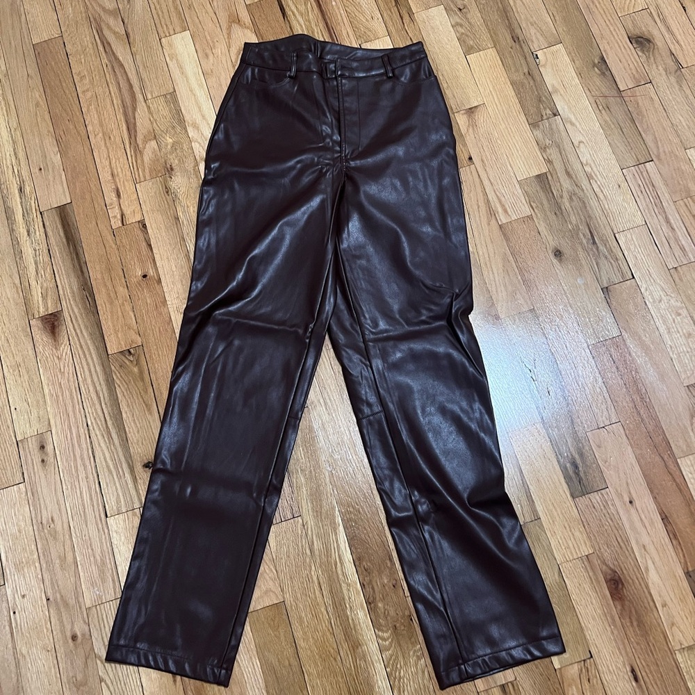 Showpo Brown Leather Pants
